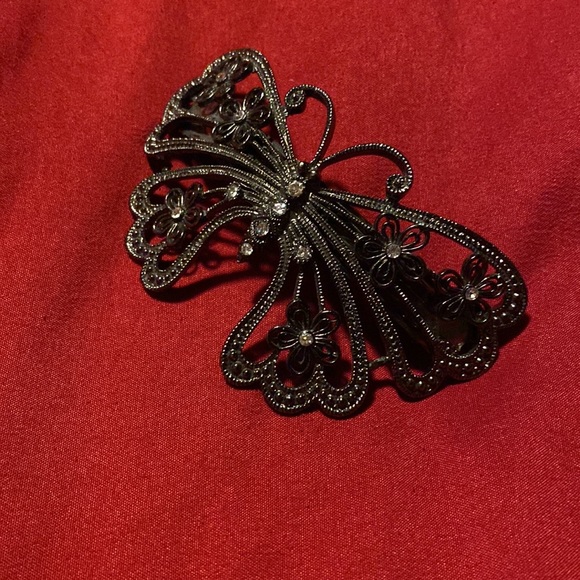 Vintage 925 Silver Butterfly Hair Clip - Picture 5 of 11